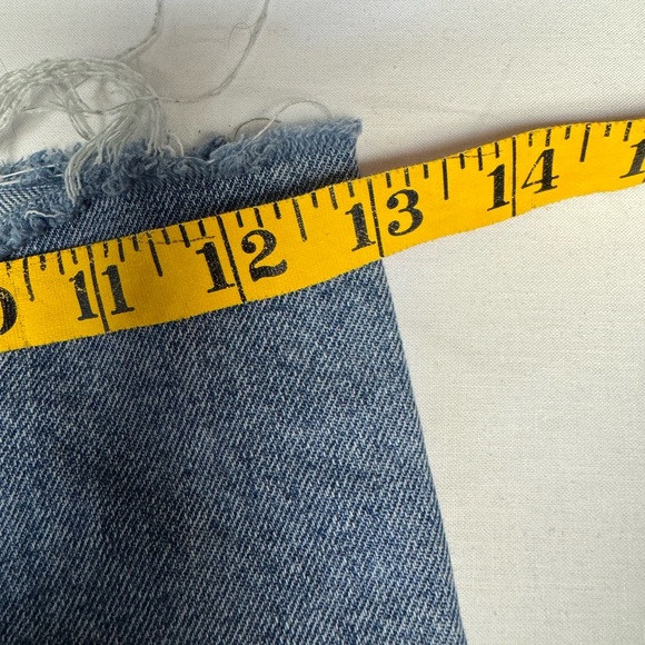 Women's super wide leg Distressed Blue Jeans - Picture 7 of 9